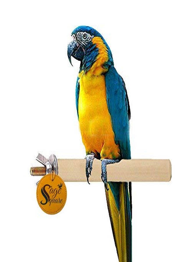 Sage Square 18 Inches / 45 cm Natural Habitat Wooden Perch/Stand/Toy for Birds (Light Weight) - Image 1